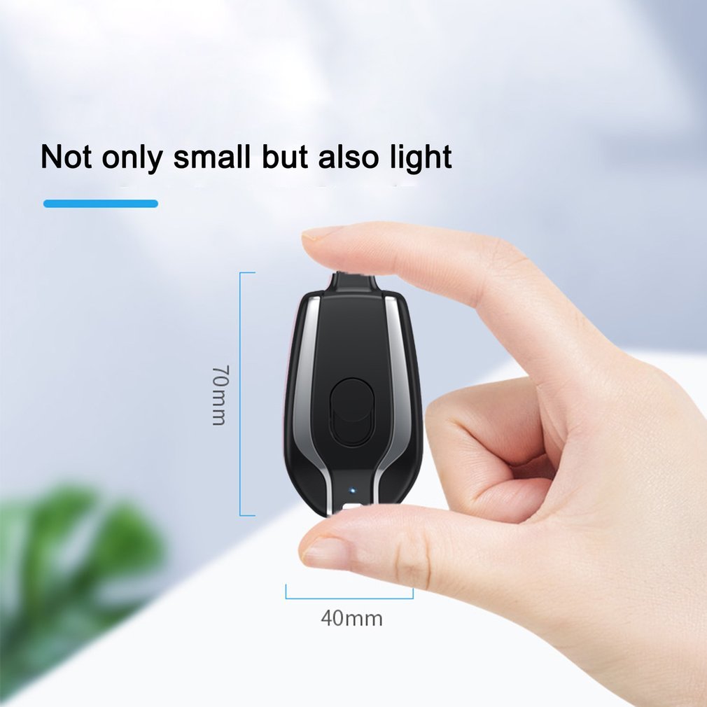 1500mAh Mini Power Emergency Pod Keychain Charger With Type-C Ultra-Compact