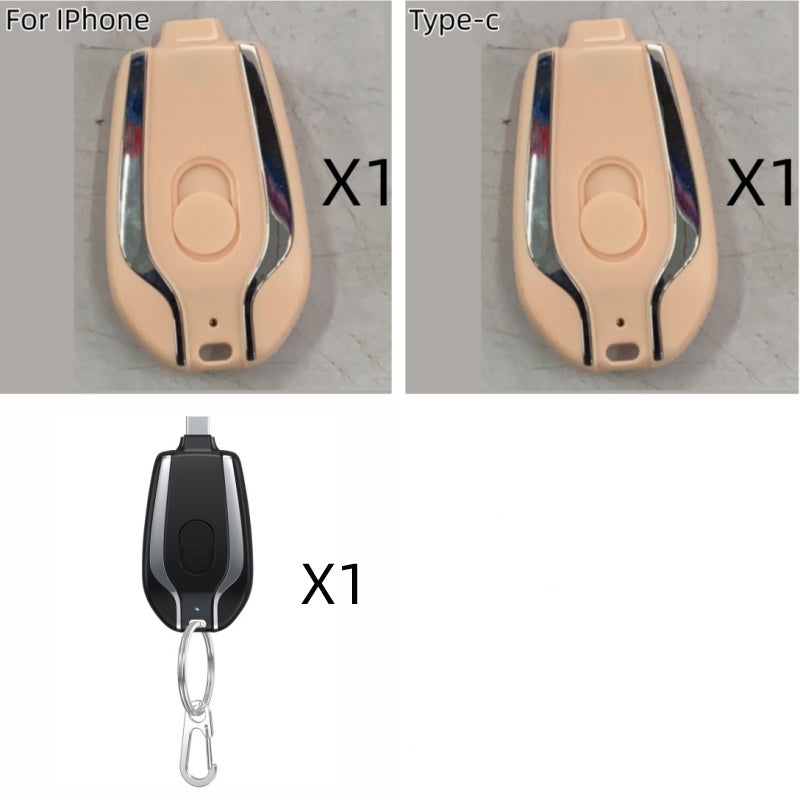 1500mAh Mini Power Emergency Pod Keychain Charger With Type-C Ultra-Compact