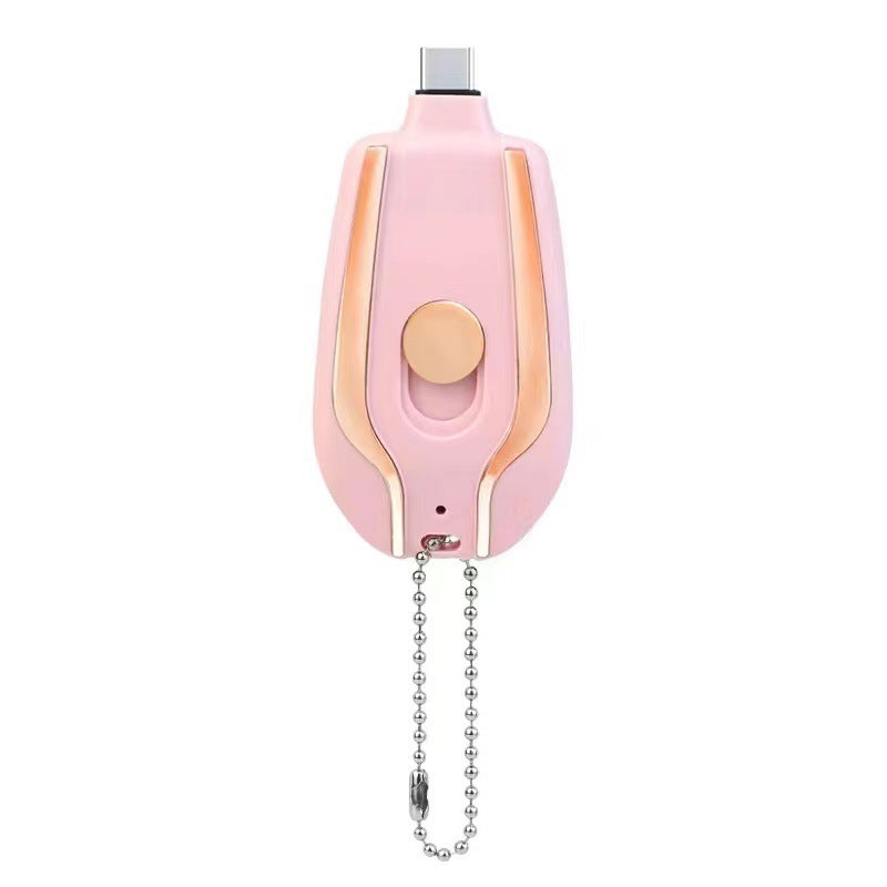 1500mAh Mini Power Emergency Pod Keychain Charger With Type-C Ultra-Compact