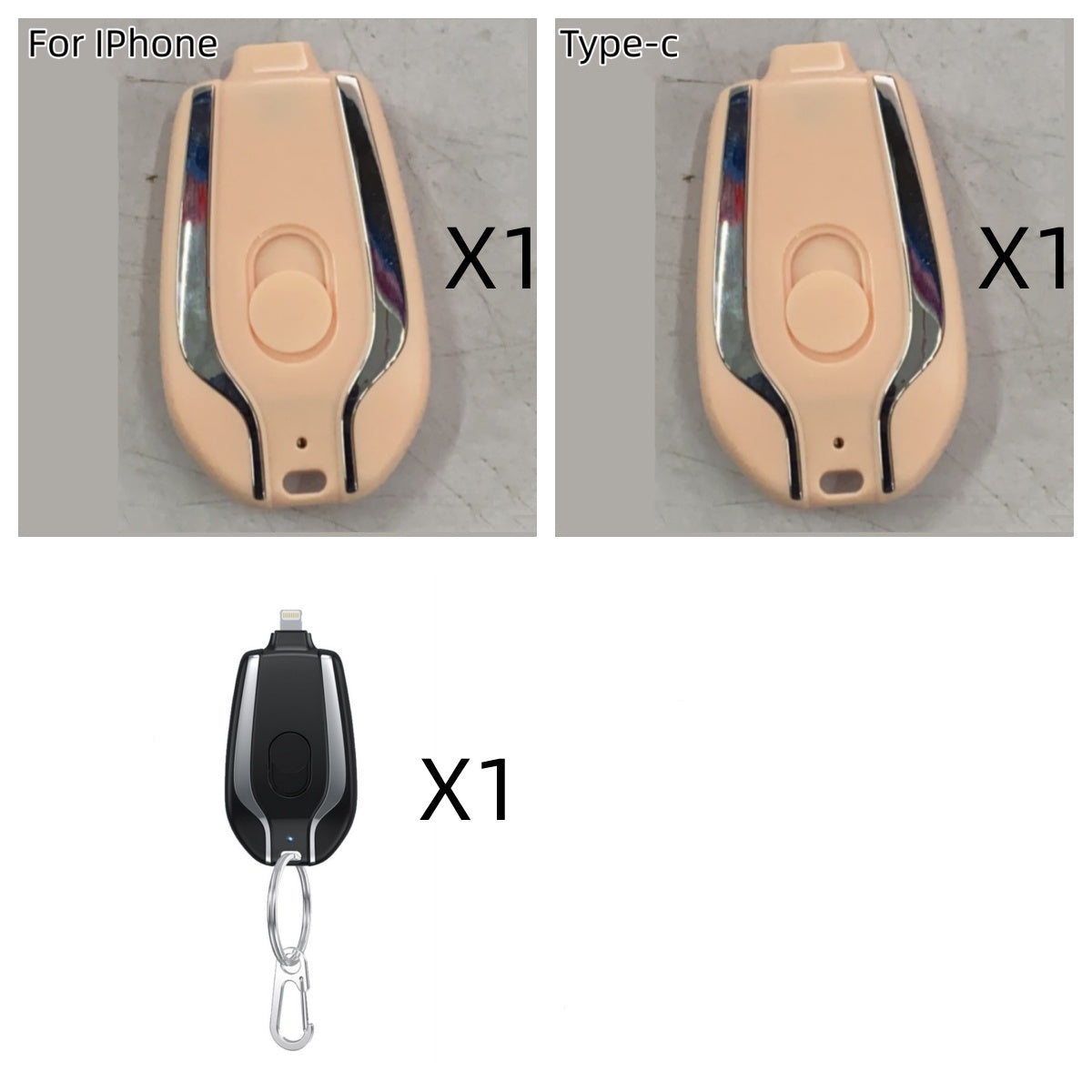 1500mAh Mini Power Emergency Pod Keychain Charger With Type-C Ultra-Compact