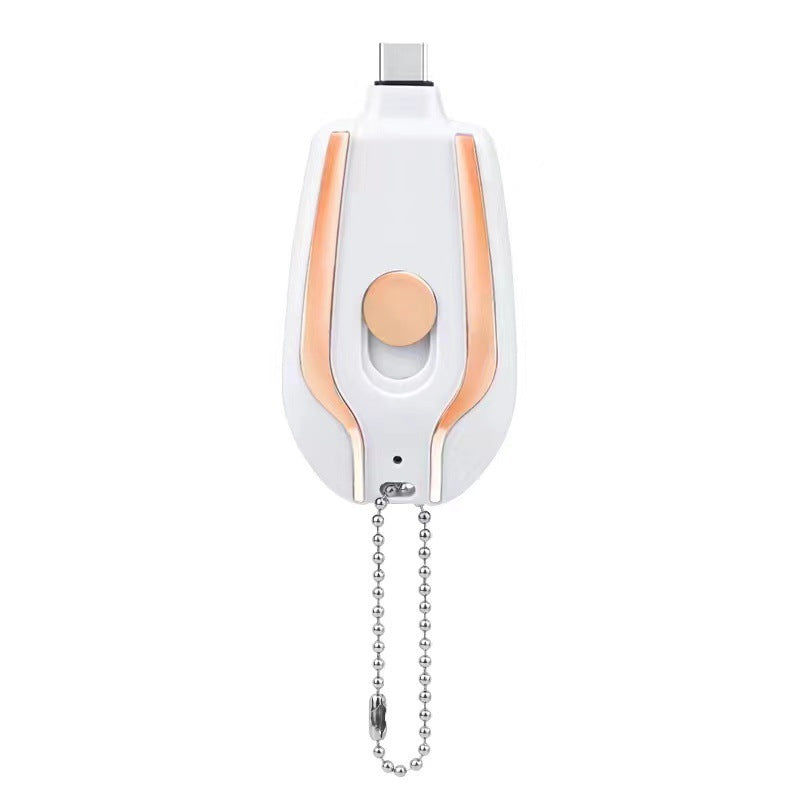 1500mAh Mini Power Emergency Pod Keychain Charger With Type-C Ultra-Compact
